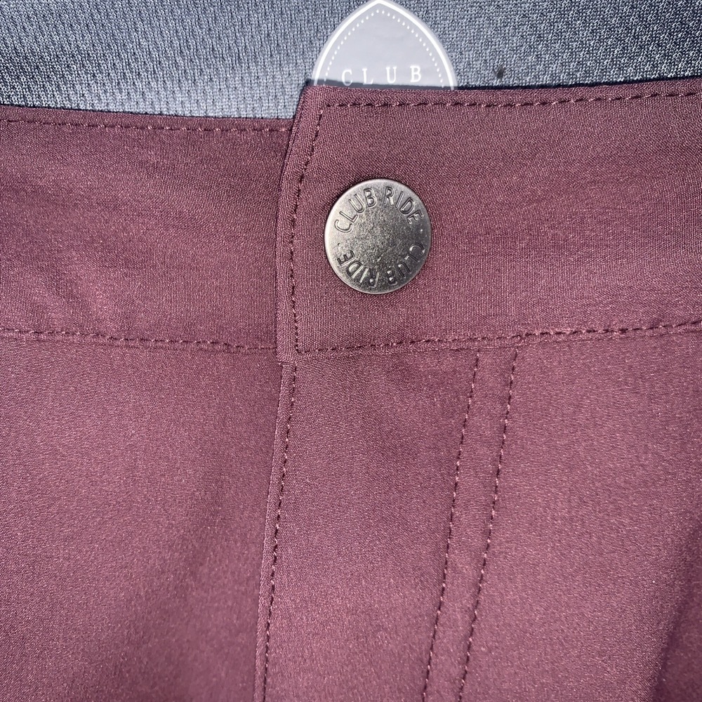 Club Ride Mountain Bike Shorts Mens Maroon Blue Cycling Adjustable Waist SMALL - Picture 4 of 12